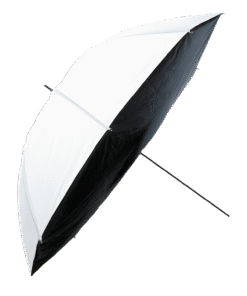 106 Softstar witte Paraplu 105cm met zwart/zilveren afdekking