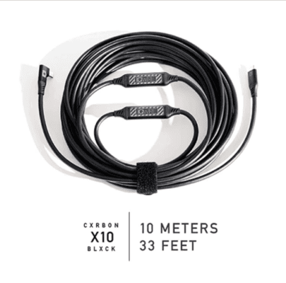 Tether kabel IQwire 10mtr USB-C naar USB-C haaks Carbon Black X10