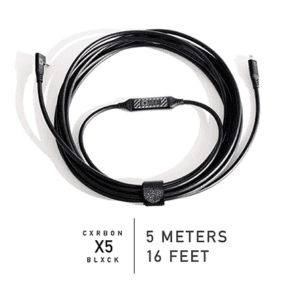 Tether kabel IQWire 5mtr USB-C naar USB-C haaks Carbon Black X5
