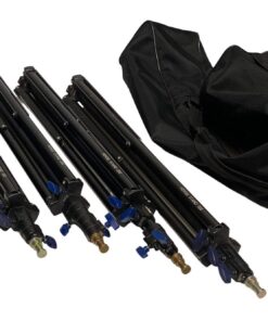 Satz von 4 gebrauchten Hensel Stativen inkl. Tasche