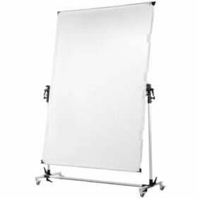 Reflectiescherm wit/zwart op wielen 150x200cm - Afbeelding 2